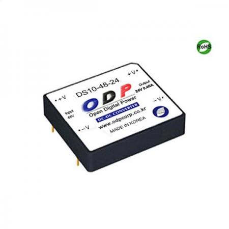 디바이스마트,전원/파워/배터리 > DC-DC 컨버터 모듈 > 강하형 모듈(실장) > 절연 스위칭 모듈,ODP,DS10-48-24,출력 채널 수 : Single / 출력 전력 : 10.8Watts / 입력 전압 : DC32V - DC63V / 출력 전압/전류 : DC24V/0.45A / 효율 (EFFICIENCY) : 84%