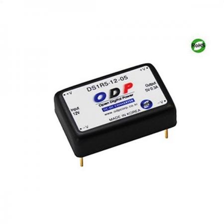 디바이스마트,전원/파워/배터리 > DC-DC 컨버터 모듈 > 강하형 모듈(실장) > 절연 스위칭 모듈,ODP,DS1R5-12-05,출력 채널 수 : Single / 출력 전력 : 1.5Watts / 입력 전압 : DC8.0V - DC16.5V / 출력 전압/전류 : DC5V/0.3A / 효율 (EFFICIENCY) : 79%
