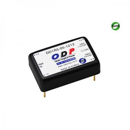 디바이스마트,전원/파워/배터리 > DC-DC 컨버터 모듈 > 승압형 모듈(실장, 절연 스위칭),ODP,DD1R5-05-1212,출력 채널 수 : Dual / 출력 전력 : 1.56Watts / 입력 전압 : DC4.5V - DC7.2V / 출력 전압/전류 : DC±12V/0.065A / 효율 (EFFICIENCY) : 68%