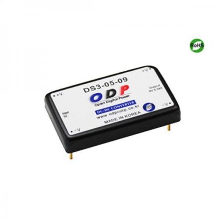 디바이스마트,전원/파워/배터리 > DC-DC 컨버터 모듈 > 승압형 모듈(실장, 절연 스위칭),ODP,DS3-05-09,출력 채널 수 : Single / 출력 전력 : 3.06Watts / 입력 전압 : DC4.5V - DC7.2V / 출력 전압/전류 : DC9V/0.34A / 효율 (EFFICIENCY) : 71%
