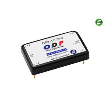 디바이스마트,전원/파워/배터리 > DC-DC 컨버터 모듈 > 강하형 모듈(실장) > 절연 스위칭 모듈,ODP,DS3-12-3R3,출력 채널 수 : Single / 출력 전력 : 2.31Watts / 입력 전압 : DC8.0V - DC16.5V / 출력 전압/전류 : DC3.3V/0.7A / 효율 (EFFICIENCY) : 78%