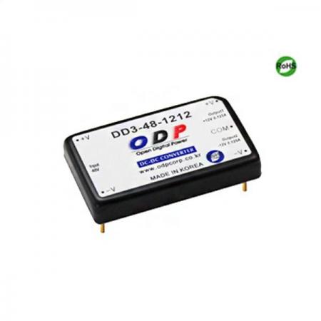 디바이스마트,전원/파워/배터리 > DC-DC 컨버터 모듈 > 강하형 모듈(실장) > 절연 스위칭 모듈,ODP,DD3-48-1212,출력 채널 수 : Dual / 출력 전력 : 3.0Watts / 입력 전압 : DC32V - DC63V / 출력 전압/전류 : DC±12V/0.125A / 효율 (EFFICIENCY) : 79%