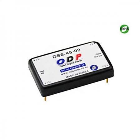 디바이스마트,전원/파워/배터리 > DC-DC 컨버터 모듈 > 강하형 모듈(실장) > 절연 스위칭 모듈,ODP,DS6-48-09,출력 채널 수 : Single / 출력 전력 : 6.03Watts / 입력 전압 : DC32V - DC63V / 출력 전압/전류 : DC9V/0.67A / 효율 (EFFICIENCY) : 82%