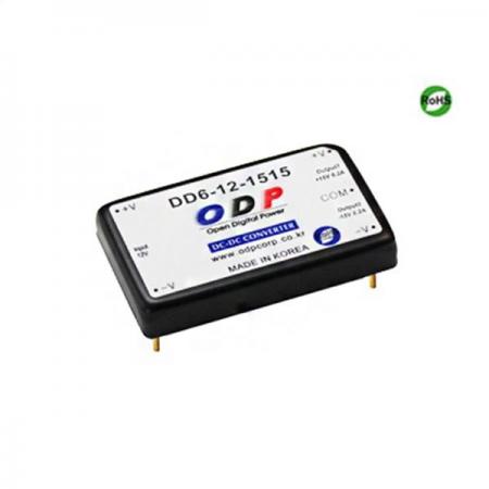 디바이스마트,전원/파워/배터리 > DC-DC 컨버터 모듈 > 승압형 모듈(실장, 절연 스위칭),ODP,DD6-12-1515,출력 채널 수 : Dual / 출력 전력 : 6.0Watts / 입력 전압 : DC8.0V - DC16.5V / 출력 전압/전류 : DC±15V/0.2A / 효율 (EFFICIENCY) : 82%