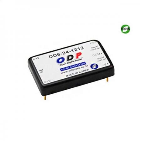 디바이스마트,전원/파워/배터리 > DC-DC 컨버터 모듈 > 강하형 모듈(실장) > 절연 스위칭 모듈,ODP,DD6-24-1212,출력 채널 수 : Dual / 출력 전력 : 6.0Watts / 입력 전압 : DC18V - DC32V / 출력 전압/전류 : DC±12V/0.25A / 효율 (EFFICIENCY) : 83%