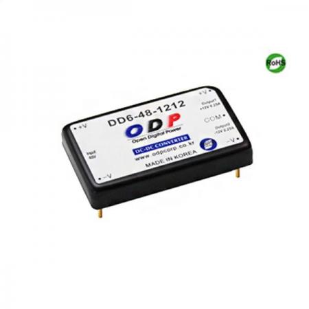 디바이스마트,전원/파워/배터리 > DC-DC 컨버터 모듈 > 강하형 모듈(실장) > 절연 스위칭 모듈,ODP,DD6-48-1212,출력 채널 수 : Dual / 출력 전력 : 6.0Watts / 입력 전압 : DC32V - DC63V / 출력 전압/전류 : DC±12V/0.25A / 효율 (EFFICIENCY) : 82%