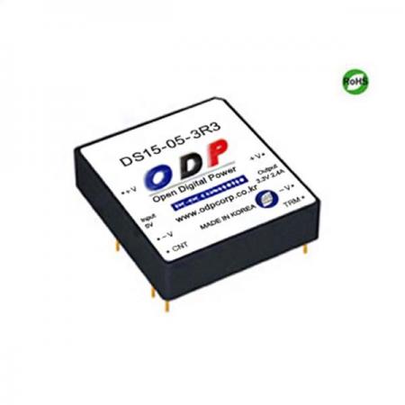 디바이스마트,전원/파워/배터리 > DC-DC 컨버터 모듈 > 강하형 모듈(실장) > 절연 스위칭 모듈,ODP,DS15-05-3R3,출력 채널 수 : Single / 출력 전력 : 7.92Watts / 입력 전압 : DC4.8V - DC7.2V / 출력 전압/전류 : DC3.3V/2.4A / 효율 (EFFICIENCY) : 77%