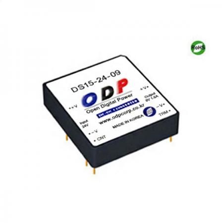디바이스마트,전원/파워/배터리 > DC-DC 컨버터 모듈 > 강하형 모듈(실장) > 절연 스위칭 모듈,ODP,DS15-24-09,출력 채널 수 : Single / 출력 전력 : 14.4Watts / 입력 전압 : DC18V - DC32V / 출력 전압/전류 : DC9V/1.6A / 효율 (EFFICIENCY) : 86%