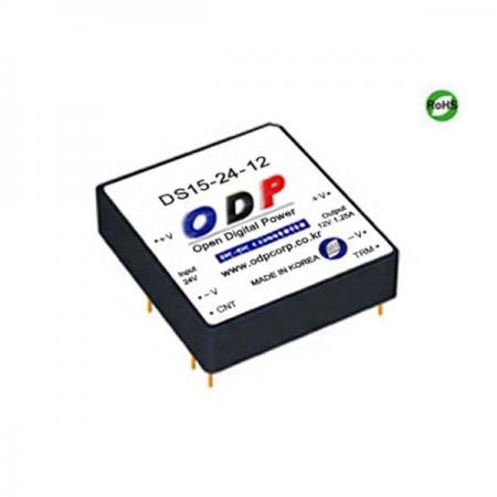 디바이스마트,전원/파워/배터리 > DC-DC 컨버터 모듈 > 강하형 모듈(실장) > 절연 스위칭 모듈,ODP,DS15-24-12,출력 채널 수 : Single / 출력 전력 : 15Watts / 입력 전압 : DC18V - DC32V / 출력 전압/전류 : DC12V/1.25A / 효율 (EFFICIENCY) : 87%