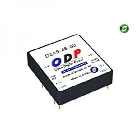 디바이스마트,전원/파워/배터리 > DC-DC 컨버터 모듈 > 강하형 모듈(실장) > 절연 스위칭 모듈,ODP,DS15-48-05,출력 채널 수 : Single / 출력 전력 : 14Watts / 입력 전압 : DC32V - DC63V / 출력 전압/전류 : DC5V/2.8A / 효율 (EFFICIENCY) : 86%