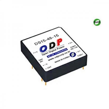 디바이스마트,전원/파워/배터리 > DC-DC 컨버터 모듈 > 강하형 모듈(실장) > 절연 스위칭 모듈,ODP,DS15-48-15,출력 채널 수 : Single / 출력 전력 : 15Watts / 입력 전압 : DC32V - DC63V / 출력 전압/전류 : DC15V/1.0A / 효율 (EFFICIENCY) : 87%