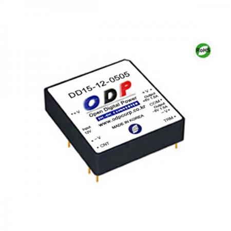 디바이스마트,전원/파워/배터리 > DC-DC 컨버터 모듈 > 강하형 모듈(실장) > 절연 스위칭 모듈,ODP,DD15-12-0505,출력 채널 수 : Dual / 출력 전력 : 15Watts / 입력 전압 : DC8.0V - DC16.5V / 출력 전압/전류 : DC±5V/1.5A / 효율 (EFFICIENCY) : 85%