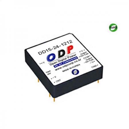 디바이스마트,전원/파워/배터리 > DC-DC 컨버터 모듈 > 강하형 모듈(실장) > 절연 스위칭 모듈,ODP,DD15-24-1212,출력 채널 수 : Dual / 출력 전력 : 14.4Watts / 입력 전압 : DC18V - DC32V / 출력 전압/전류 : DC±12V/0.6A / 효율 (EFFICIENCY) : 87%