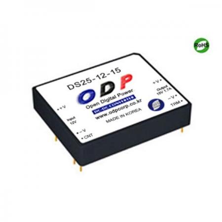 디바이스마트,전원/파워/배터리 > DC-DC 컨버터 모듈 > 강하형 모듈(실장) > 절연 스위칭 모듈,ODP,DS25-12-15,출력 채널 수 : Single / 출력 전력 : 25.5Watts / 입력 전압 : DC9.0V - DC18V / 출력 전압/전류 : DC15V/1.7A / 효율 (EFFICIENCY) : 88%