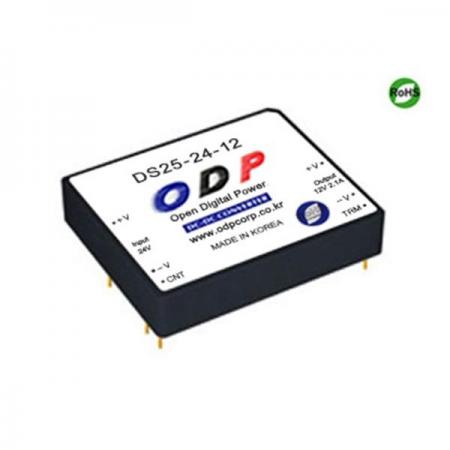 디바이스마트,전원/파워/배터리 > DC-DC 컨버터 모듈 > 강하형 모듈(실장) > 절연 스위칭 모듈,ODP,DS25-24-12,출력 채널 수 : Single / 출력 전력 : 25.2Watts / 입력 전압 : DC18V - DC36V / 출력 전압/전류 : DC12V/2.1A / 효율 (EFFICIENCY) : 87%