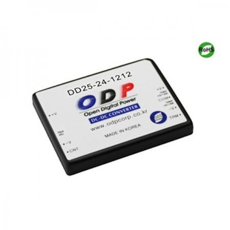 디바이스마트,전원/파워/배터리 > DC-DC 컨버터 모듈 > 강하형 모듈(실장) > 절연 스위칭 모듈,ODP,DD25-24-1212,출력 채널 수 : Dual / 출력 전력 : 25.2Watts / 입력 전압 : DC18V - DC36V / 출력 전압/전류 : DC±12V/1.05A / 효율 (EFFICIENCY) : 87%