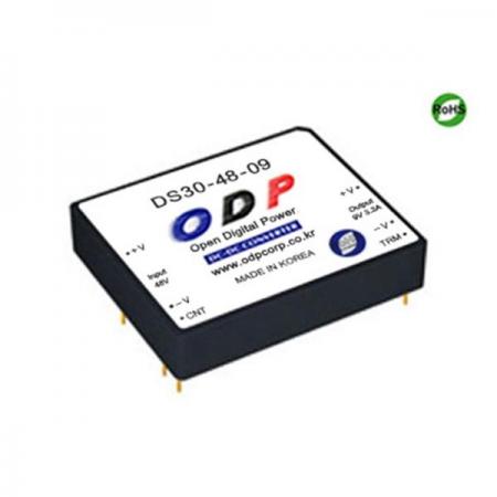 디바이스마트,전원/파워/배터리 > DC-DC 컨버터 모듈 > 강하형 모듈(실장) > 절연 스위칭 모듈,ODP,DS30-48-09,출력 채널 수 : Single / 출력 전력 : 29.7Watts / 입력 전압 : DC36V - DC72V / 출력 전압/전류 : DC9V/3.3A / 효율 (EFFICIENCY) : 85%