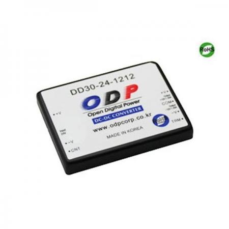 디바이스마트,전원/파워/배터리 > DC-DC 컨버터 모듈 > 강하형 모듈(실장) > 절연 스위칭 모듈,ODP,DD30-24-1212,출력 채널 수 : Dual / 출력 전력 : 30.0Watts / 입력 전압 : DC18V - DC36V / 출력 전압/전류 : DC±12V/1.25A / 효율 (EFFICIENCY) : 87%