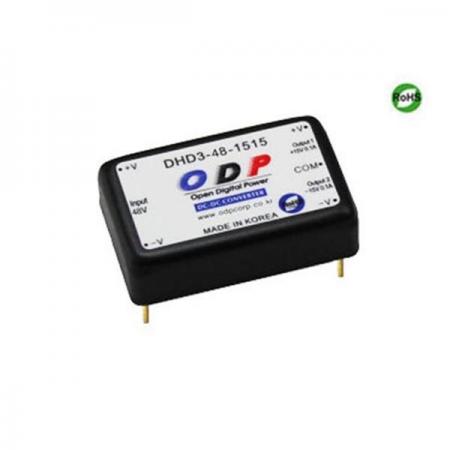 디바이스마트,전원/파워/배터리 > DC-DC 컨버터 모듈 > 강하형 모듈(실장) > 절연 스위칭 모듈,ODP,DHD3-48-1515,출력 채널 수 : Dual / 출력 전력 : 3.0Watts / 입력 전압 : DC36V - DC72V / 출력 전압/전류 : DC±15V/0.1A / 효율 (EFFICIENCY) : 81%
