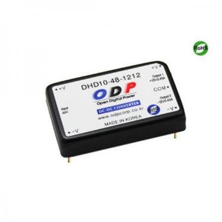 디바이스마트,전원/파워/배터리 > DC-DC 컨버터 모듈 > 강하형 모듈(실장) > 절연 스위칭 모듈,ODP,DHD10-48-1212,출력 채널 수 : Dual / 출력 전력 : 10.8Watts / 입력 전압 : DC36V - DC72V / 출력 전압/전류 : DC±12V/0.45A / 효율 (EFFICIENCY) : 83%