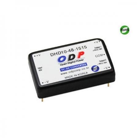 디바이스마트,전원/파워/배터리 > DC-DC 컨버터 모듈 > 강하형 모듈(실장) > 절연 스위칭 모듈,ODP,DHD10-48-1515,출력 채널 수 : Dual / 출력 전력 : 10.2Watts / 입력 전압 : DC36V - DC72V / 출력 전압/전류 : DC±15V/0.34A / 효율 (EFFICIENCY) : 84%