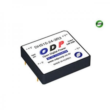 디바이스마트,전원/파워/배터리 > DC-DC 컨버터 모듈 > 강하형 모듈(실장) > 절연 스위칭 모듈,ODP,DHS15-24-3R3,출력 채널 수 : Single / 출력 전력 : 9.24Watts / 입력 전압 : DC18V - DC36V / 출력 전압/전류 : DC3.3V/2.8A / 효율 (EFFICIENCY) : 82%