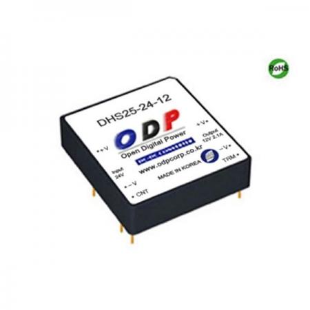 디바이스마트,전원/파워/배터리 > DC-DC 컨버터 모듈 > 강하형 모듈(실장) > 절연 스위칭 모듈,ODP,DHS25-24-12,출력 채널 수 : Single / 출력 전력 : 25.2Watts / 입력 전압 : DC18V - DC36V / 출력 전압/전류 : DC12V/2.1A / 효율 (EFFICIENCY) : 87%