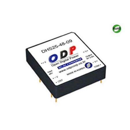 디바이스마트,전원/파워/배터리 > DC-DC 컨버터 모듈 > 강하형 모듈(실장) > 절연 스위칭 모듈,ODP,DHS25-48-09,출력 채널 수 : Single / 출력 전력 : 25.2Watts / 입력 전압 : DC36V - DC72V / 출력 전압/전류 : DC9V/2.8A / 효율 (EFFICIENCY) : 85%