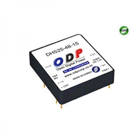 디바이스마트,전원/파워/배터리 > DC-DC 컨버터 모듈 > 강하형 모듈(실장) > 절연 스위칭 모듈,ODP,DHS25-48-15,출력 채널 수 : Single / 출력 전력 : 25.5Watts / 입력 전압 : DC36V - DC72V / 출력 전압/전류 : DC15V/1.7A / 효율 (EFFICIENCY) : 86%