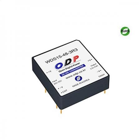 디바이스마트,전원/파워/배터리 > DC-DC 컨버터 모듈 > 강하형 모듈(실장) > 절연 스위칭 모듈,ODP,WDS15-48-3R3,출력 채널 수 : Single / 출력 전력 : 15Watts / 입력 전압 : DC10V - DC36V / 출력 전압/전류 : DC15V/1.0A / 효율 (EFFICIENCY) : 88%