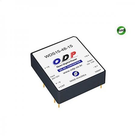 디바이스마트,전원/파워/배터리 > DC-DC 컨버터 모듈 > 강하형 모듈(실장) > 절연 스위칭 모듈,ODP,WDS15-48-15,출력 채널 수 : Single / 출력 전력 : 15Watts / 입력 전압 : DC20V - DC72V / 출력 전압/전류 : DC15V/1.0A / 효율 (EFFICIENCY) : 88%