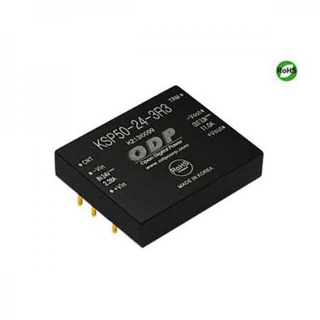 디바이스마트,전원/파워/배터리 > DC-DC 컨버터 모듈 > 강하형 모듈(실장) > 절연 스위칭 모듈,ODP,KSP50-24-3R3,출력 채널 수 : Single / 출력 전력 : 36.3Watts / 입력 전압 : DC18V - DC36V / 출력 전압/전류 : DC3.3V/11A / 효율 (EFFICIENCY) : 90%