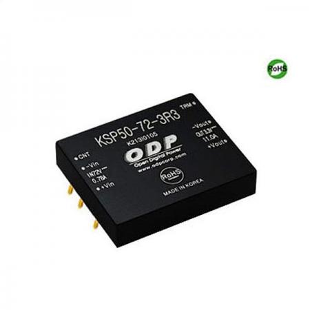 디바이스마트,전원/파워/배터리 > DC-DC 컨버터 모듈 > 강하형 모듈(실장) > 절연 스위칭 모듈,ODP,KSP50-72-3R3,출력 채널 수 : Single / 출력 전력 : 36.3watts / 입력 전압 : DC55V - DC90V / 출력 전압/전류 : DC3.3V/11A / 효율 (EFFICIENCY) : 90%