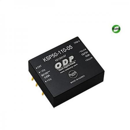 디바이스마트,전원/파워/배터리 > DC-DC 컨버터 모듈 > 강하형 모듈(실장) > 절연 스위칭 모듈,ODP,KSP50-110-05,출력 채널 수 : Single / 출력 전력 : 50watts / 입력 전압 : DC65V - DC150V / 출력 전압/전류 : DC5V/10A / 효율 (EFFICIENCY) : 89%