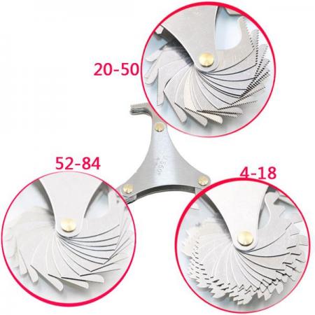 디바이스마트,기계/제어/로봇/모터 > 볼트/너트 > 기타볼트/너트/공구/마운트 > 볼트/너트공구,,60도 나사 피치 게이지 [SZH-BN002],외부 나사와 내부 나사를 측정할 수 있는 제품. 수량 51PCS , 측정 허용 오류 +/- 1~3mm