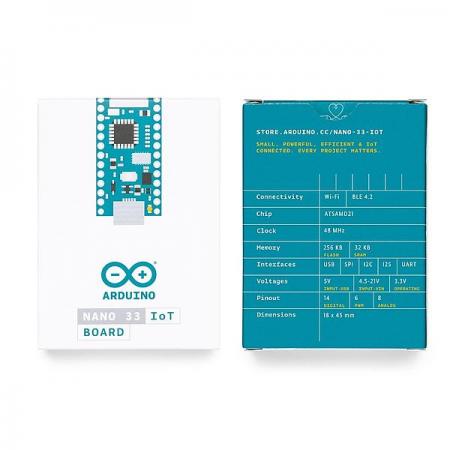 디바이스마트,오픈소스/코딩교육 > 아두이노 > 아두이노 정품 보드/쉴드/키트,아두이노,Arduino Nano 33 IoT,ABX00027 / Arduino IoT Cloud 완벽 호환 IoT 프로젝트를 위한 최선의 아두이노 / Cortex-M0+ SAMD21 프로세서 기반 / ESP32 와이파이 및 블루투스와 6축 IMU 센서 내장 / 3.3V 제품