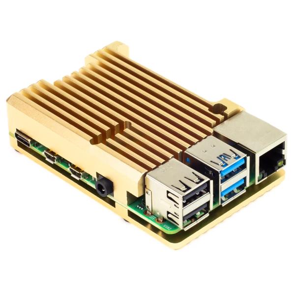 Aluminium Heatsink Case for Raspberry Pi 4 – Gold [COM3101]