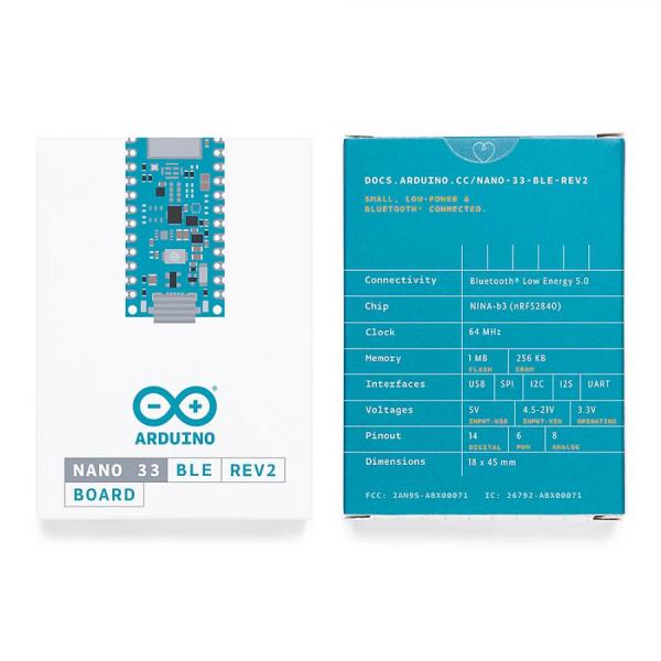 디바이스마트,오픈소스/코딩교육 > 아두이노 > 아두이노 정품 보드/쉴드/키트,아두이노,Arduino Nano 33 BLE Rev2,ABX00071 / 블루투스를 활용한 근거리, 저전력 무선 프로젝트를 위한 아두이노 / nRF52840 및 Cortex M4F 기반 NINA B306 블루투스 5 모듈 / Arduino IDE 온라인 및 오프라인 완벽 호환 / 9축 IMU 센서 내장