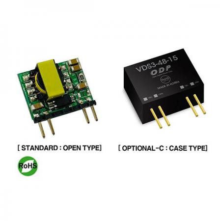 디바이스마트,전원/파워/배터리 > DC-DC 컨버터 모듈 > 강하형 모듈(실장) > 절연 스위칭 모듈,ODP,VDS3-48-15 (Case Type),출력 채널 수 : Single / 출력 전력 : 3.0Watts / 입력 전압 : DC18.0V - DC72.0V / 출력 전압/전류 : DC15.0V/0.2A / 효율 (EFFICIENCY) : 84% / Case Type 1개 배송