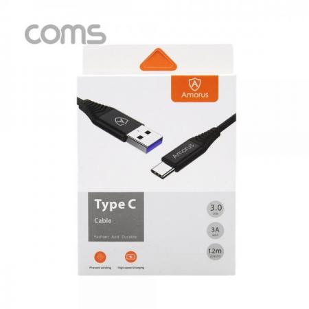 디바이스마트,케이블/전선 > USB 케이블 > 데이터케이블(MM) > USB 3.1 C타입 케이블,Coms,USB 3.1 케이블(Type C) / 1.2M / 3.0A / Black / 고속충전 / 데이터 전송 [BT664],USB 3.1 케이블(Type C) / 1.2M / 3.0A / Black / 고속충전 / 데이터 전송