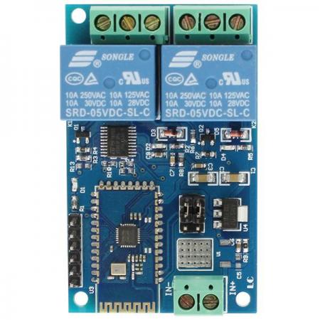 디바이스마트,MCU보드/전자키트 > 전원/신호/저장/응용 > 릴레이,SZH,블루투스 5V 2ch 릴레이 모듈 [SZH-AT061],블루투스를 통해 원격으로 제어할 수 있는 릴레이모듈입니다. / 채널 : 2ch / 작동전압 : 5V / 최대부하전압 : AC 250V, DC 30V / 최대부하전류 : 10A