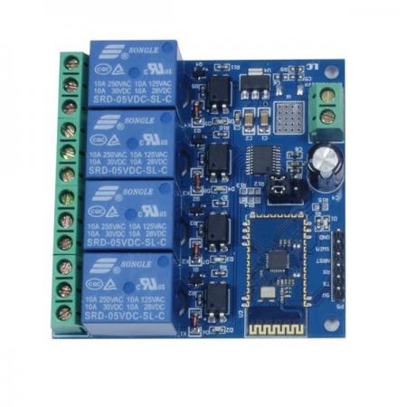 디바이스마트,MCU보드/전자키트 > 전원/신호/저장/응용 > 릴레이,SZH,블루투스 5V 4ch 릴레이 모듈 [SZH-AT062],블루투스를 통해 원격으로 제어할 수 있는 릴레이모듈입니다. / 채널 : 4ch / 작동전압 : 5V / 최대부하전압 : AC 250V, DC 30V / 최대부하전류 : 10A