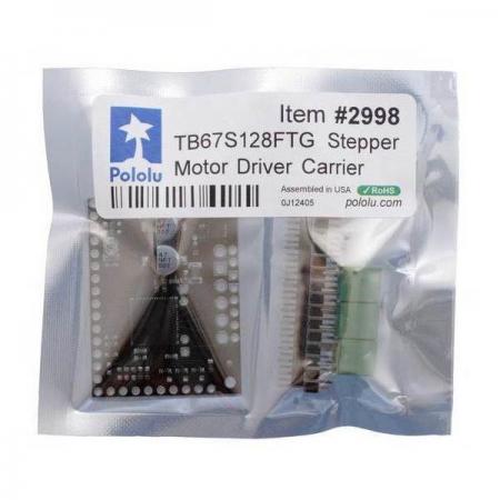 디바이스마트,MCU보드/전자키트 > 버튼/스위치/제어/RTC > 모터/모터컨트롤,Pololu,TB67S128FTG Stepper Motor Driver Carrier #2998,조정 가능한 전류 제한 및 1/128 스텝(8단계 스텝 모드) 까지 마이크로 스테핑/ 모터 공급 전압 : 6.5V ~ 44V / 2.1A (5A 피크)까지 제공 / 드라이버에 전원이 공급되는 동안 스테퍼 모터를 연결하거나 분리하면 드라이버가 손상 될 수 있습니다.