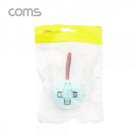 디바이스마트,컴퓨터/모바일/가전 > 스마트폰/스마트기기 > 케이블/젠더 > 멀티 케이블,Coms,스마트폰 멀티 케이블(자동감김/3 in 1) / USB 3.1(Type C) / Micro 5P / 8P / 블루 [BB198],스마트폰 멀티 케이블(자동감김/3 in 1) / USB 3.1(Type C) / Micro 5P / 8P / 블루