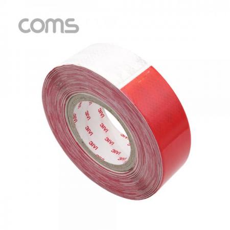 디바이스마트,화학/산업/안전 > 접착제/메꿈제/테이프 > 각종 테이프 > 기타 테이프류,Coms,형광 테이프 (적,백) / 반사 스티커 / 50mm [ID838],형광 테이프 (적,백) / 반사 스티커 / 50mm