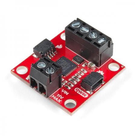 디바이스마트,기계/제어/로봇/모터 > 모터드라이버 > DC모터 드라이버,SparkFun,SparkFun Qwiic Motor Driver [ROB-15451],채널당 1.5A 피크 드라이브, 1.2A 정상 상태 / 127 레벨의 DC 구동 강도 /  3.3V 기본 VCC 및 로직 /  로직 레벨 변환기를 사용하여 5V에 인터페이스