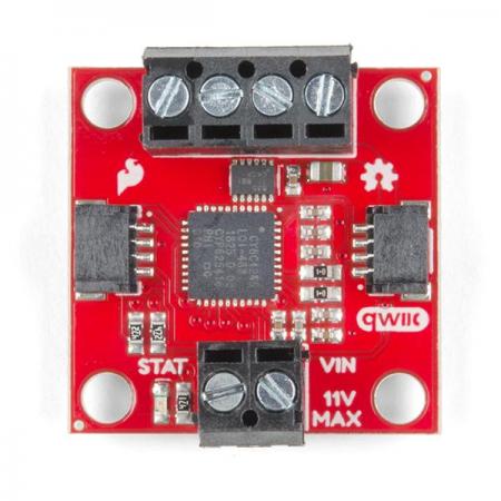 디바이스마트,기계/제어/로봇/모터 > 모터드라이버 > DC모터 드라이버,SparkFun,SparkFun Qwiic Motor Driver [ROB-15451],채널당 1.5A 피크 드라이브, 1.2A 정상 상태 / 127 레벨의 DC 구동 강도 /  3.3V 기본 VCC 및 로직 /  로직 레벨 변환기를 사용하여 5V에 인터페이스