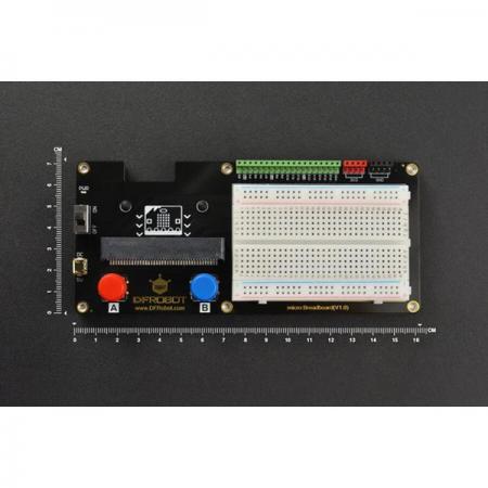 디바이스마트,오픈소스/코딩교육 > Micro:Bit > 마이크로비트 확장/변환보드,DFROBOT,micro: Breadboard [MBT0009],마이크로비트 기반 확장 보드 / STEM 스타터용 / 브레드보드 함께 제공 / 납땜불필요 / 작동전압: 3.3 ~ 5V / 마이크로 USB 5V 전원 인터페이스
