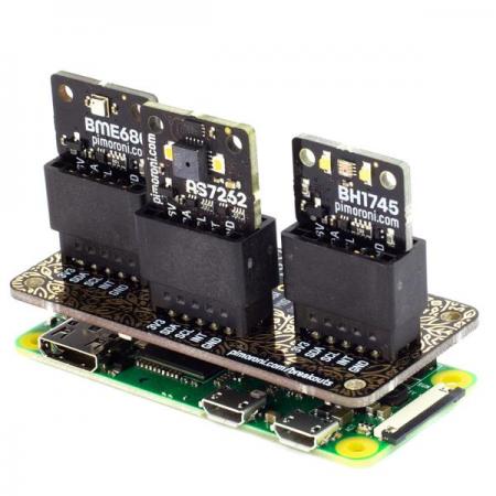 디바이스마트,MCU보드/전자키트 > 통신/네트워크 > 기타 네트워크/통신,Pimoroni,Breakout Garden Mini (I2C) [PIM414],복잡한 배선, 납땜 또는 브레드 보드없이 프로토 타이핑 프로젝트에 이상적 / 3개의 I2C 슬롯 / Raspberry Pi에서  Pimoroni 브레이크 아웃 사용