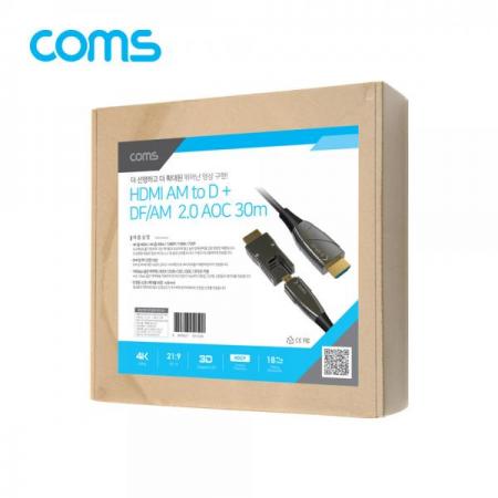 디바이스마트,케이블/전선 > 영상/음향 케이블 > HDMI 케이블,Coms,HDMI 2.0 + Micro HDMI 분리형 리피터 광 케이블 30M, 4K2K@60Hz, HDMI-A / HDMI-D [CL150],HDMI 2.0 + Micro HDMI 분리형 리피터 광 케이블 30M/ 4K2K@60Hz/ HDMI-A / HDMI-D